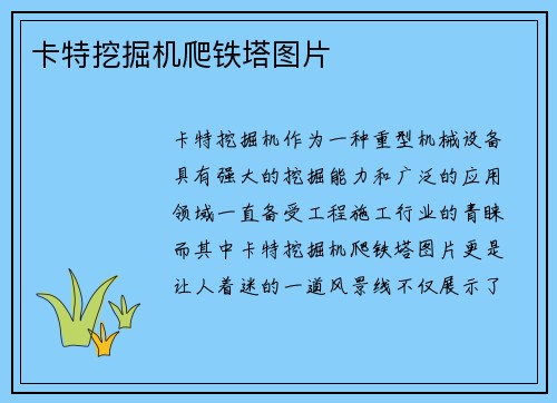 卡特挖掘机爬铁塔图片